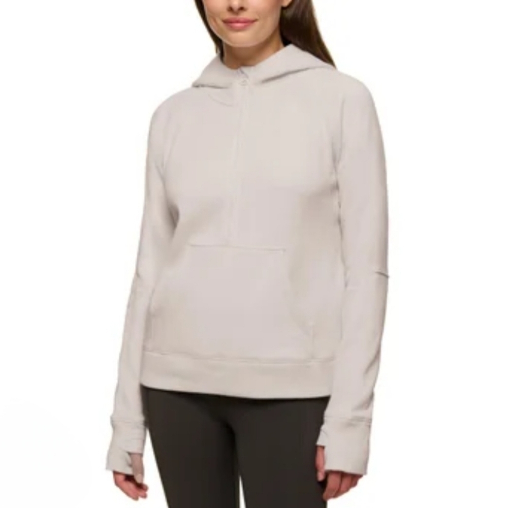 Lole Haf Zip Pullover Sweatshirt Women's XS Beige Cozy Neutral Hooded Top NWT